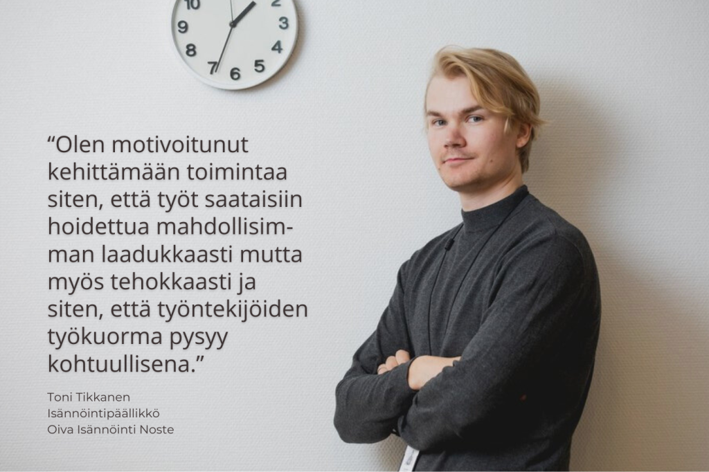 Nuori isännöitsijä ja kommentti työn tärkeydestä